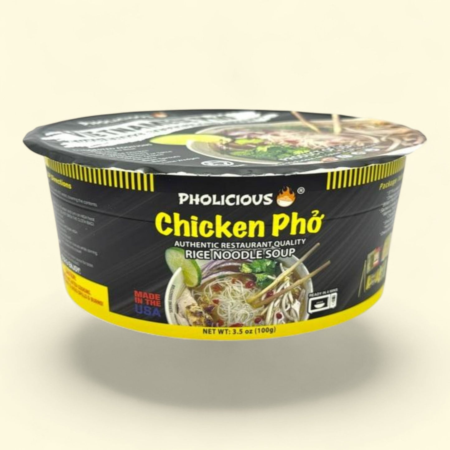 Pholicious Instant Chicken Pho, 3.6 Ounce Bowls