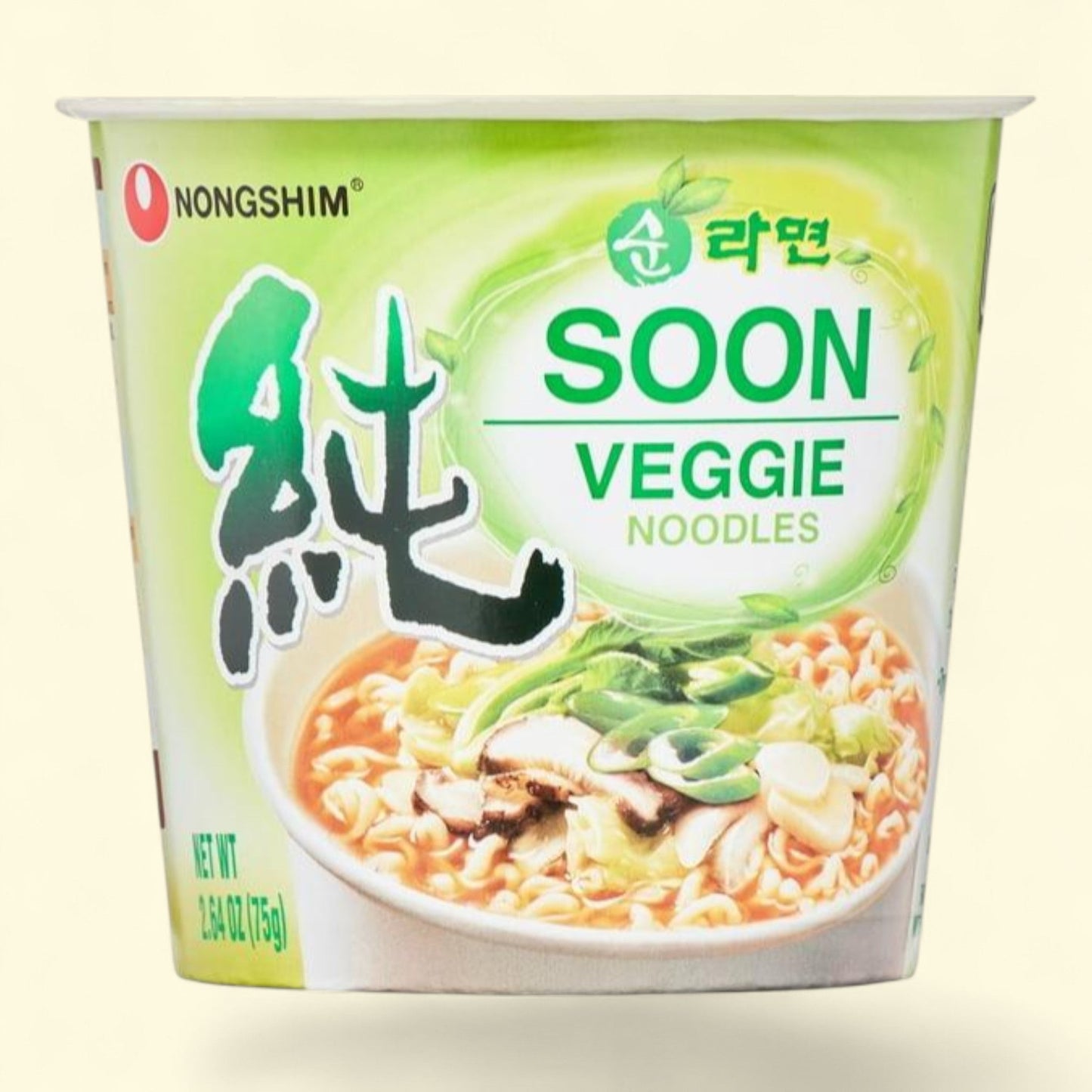 Nongshim Soon Veggie Ramen Noodle Soup Cup, 2.64oz x 6 Count