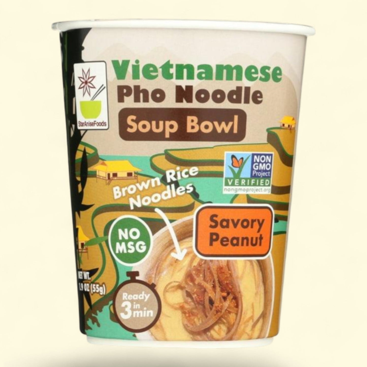 Instant Vietnamese Pho Bowl, Brown Rice Noodles, 1.9 oz