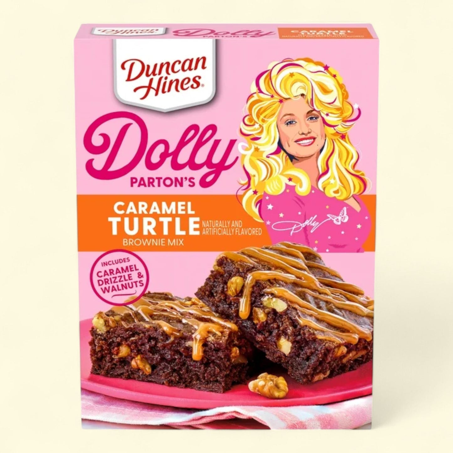 Duncan Hines Dolly Parton's Caramel Turtle Brownie Mix, 16.7 oz