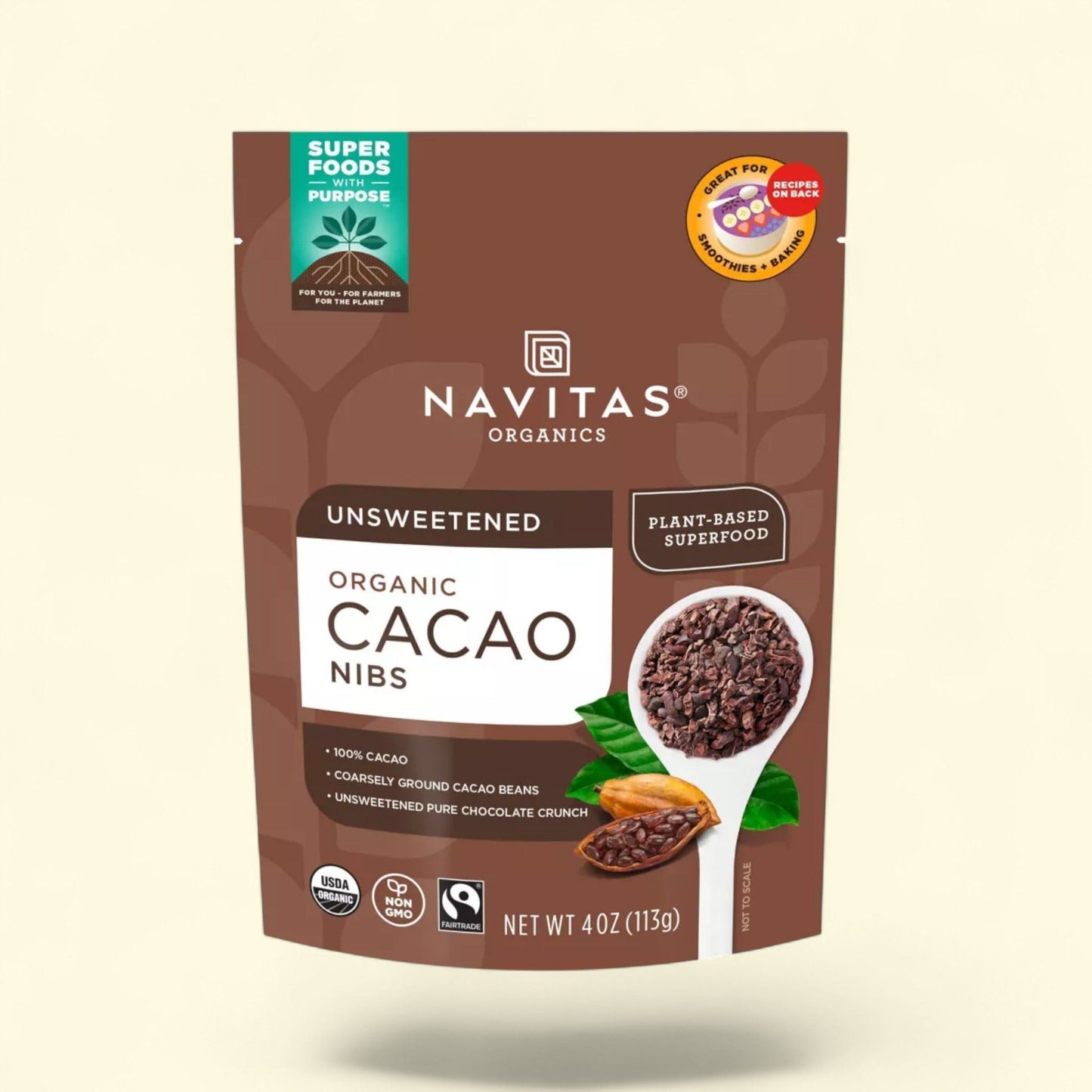 Cacao en grains Navitas Organics, 113 g