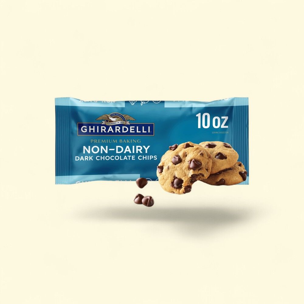 GHIRARDELLI Non-Dairy Dark Chocolate Chips for Baking, 10 oz Bag