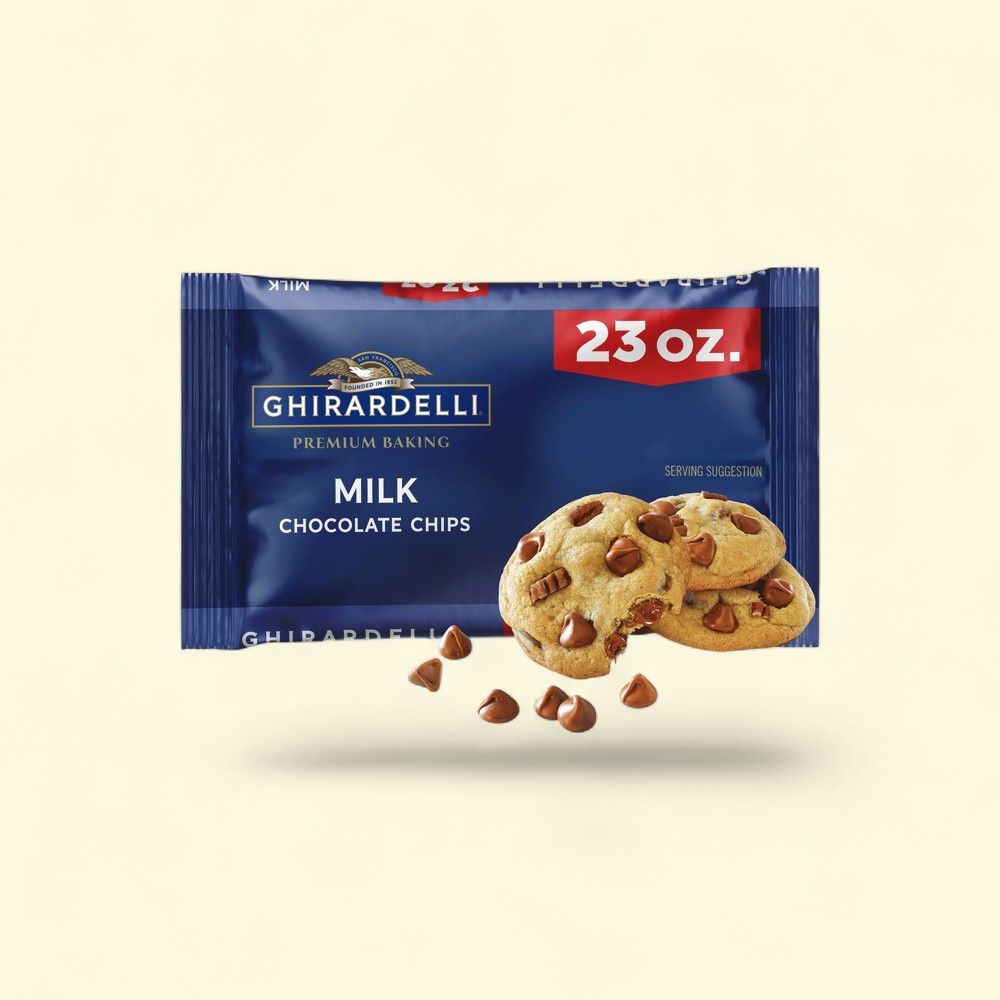 GHIRARDELLI Milk Chocolate Premium Baking Chips, 23 oz Bag