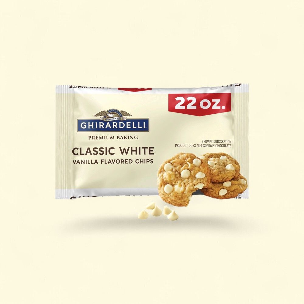 GHIRARDELLI Classic White Vanilla Flavored Premium Baking Chips, 22 oz