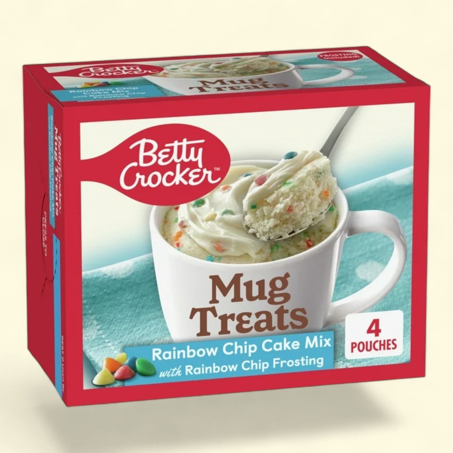 Betty Crocker Mug Treats Rainbow Chip Cake Mix with Frosting, 13.9oz, 4 Count