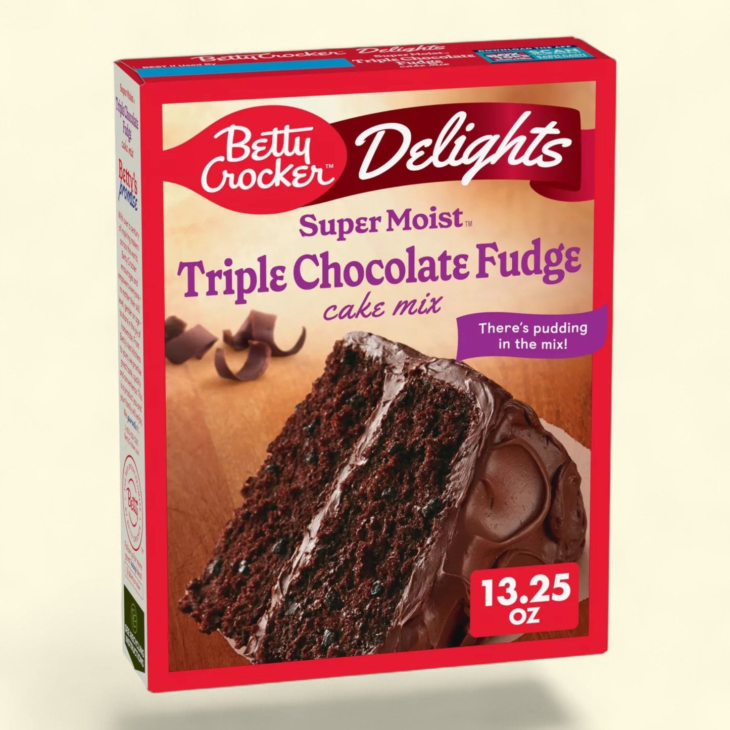Betty Crocker Triple Chocolate Fudge Cake Mix, 13.25oz