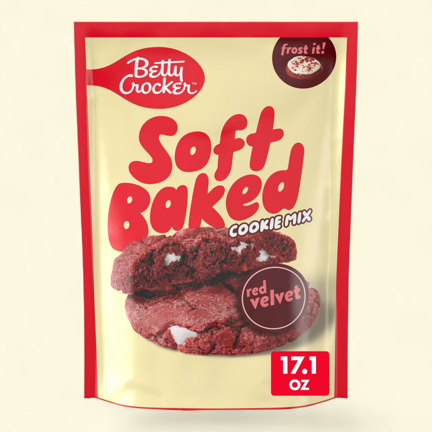 Betty Crocker Soft Baked Cookie Mix, Red Velvet, 17.1 oz