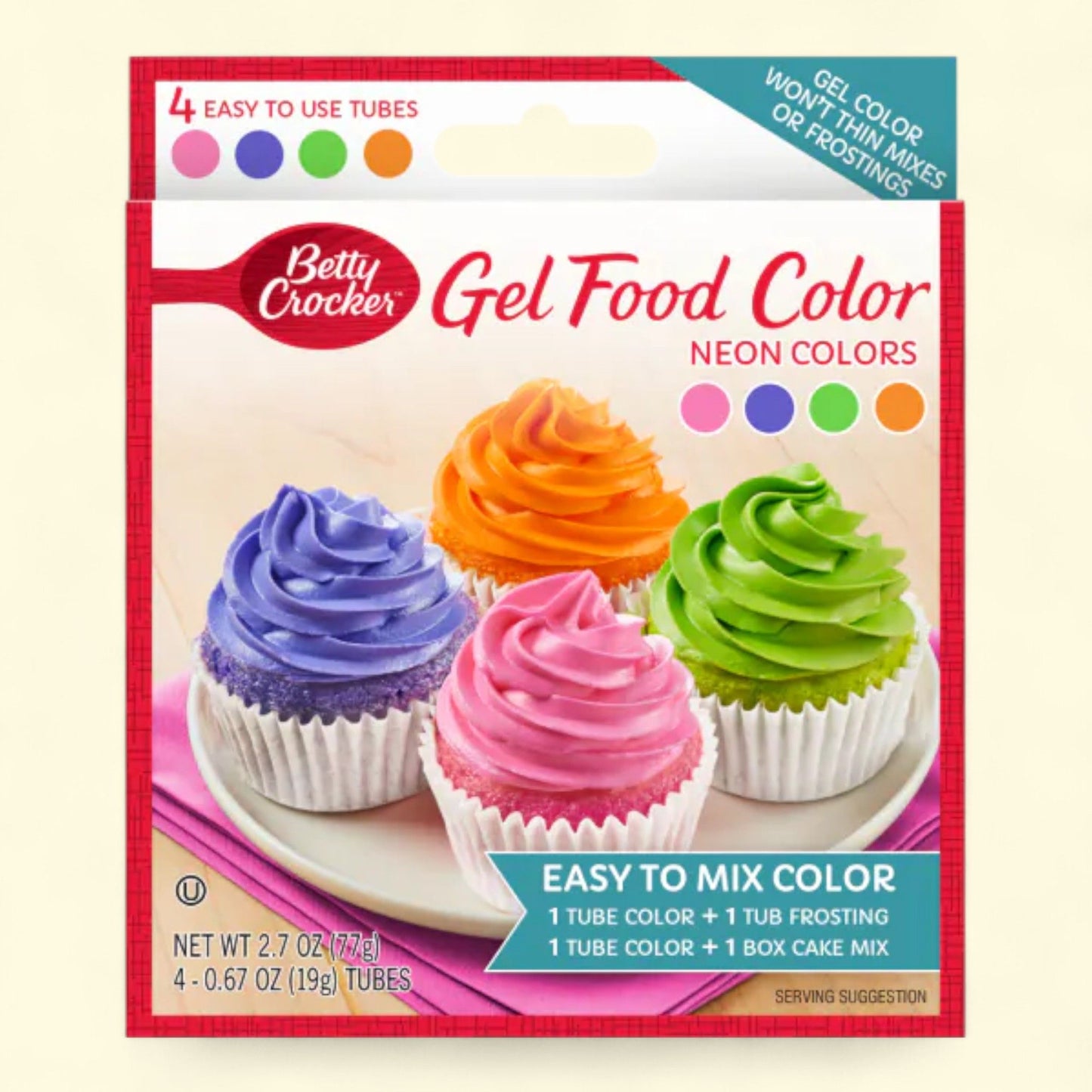 Betty Crocker Neon Gel Food Colors, 0.67 oz