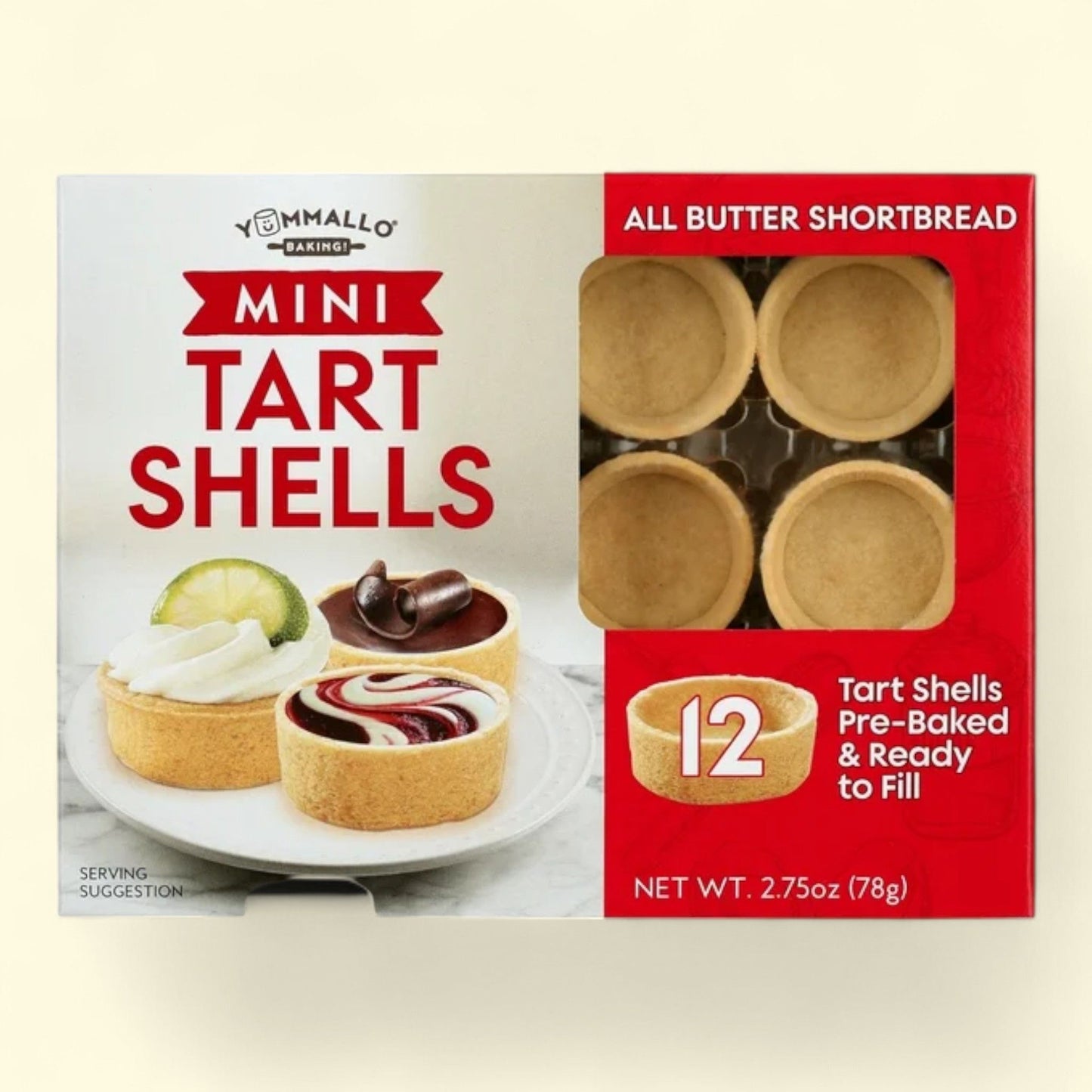 Yummallo Mini Shortbread Tart Shells, 2.75 oz (78 g)