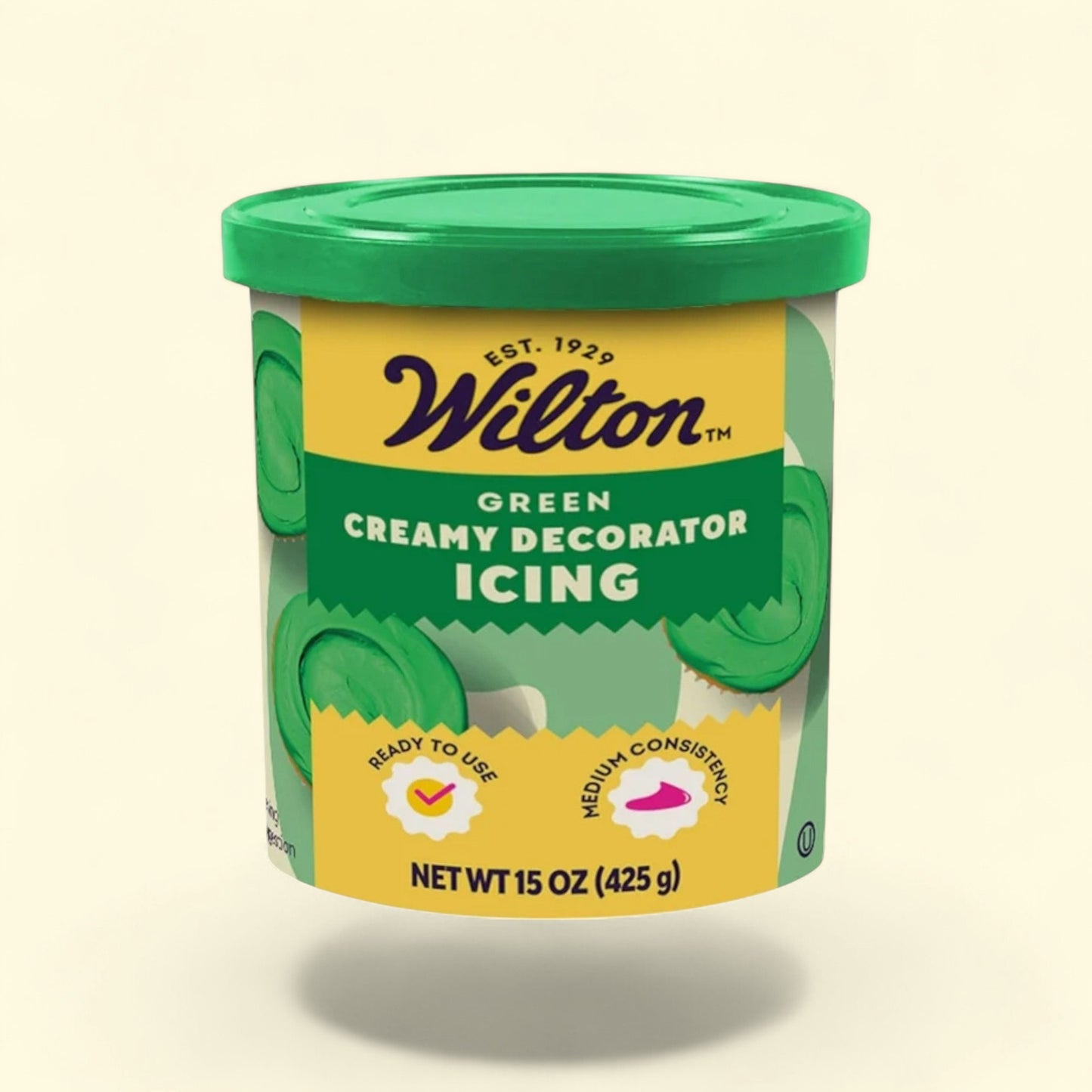 Wilton Creamy Decorator Icing, Green, Vanilla Flavored 15oz — authentic US product shipped worldwide by Treatspree