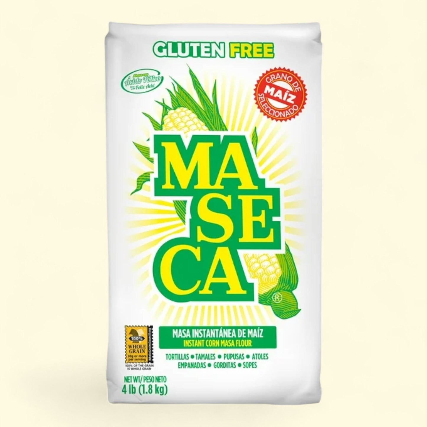 Maseca Instant Corn Masa Flour, 4 lb, Gluten Free