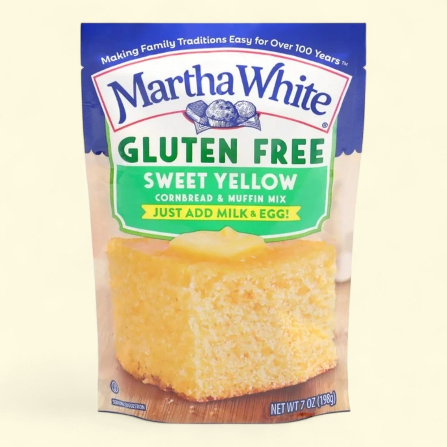 Martha White Sweet Yellow Cornbread Mix, 7 oz, Gluten Free