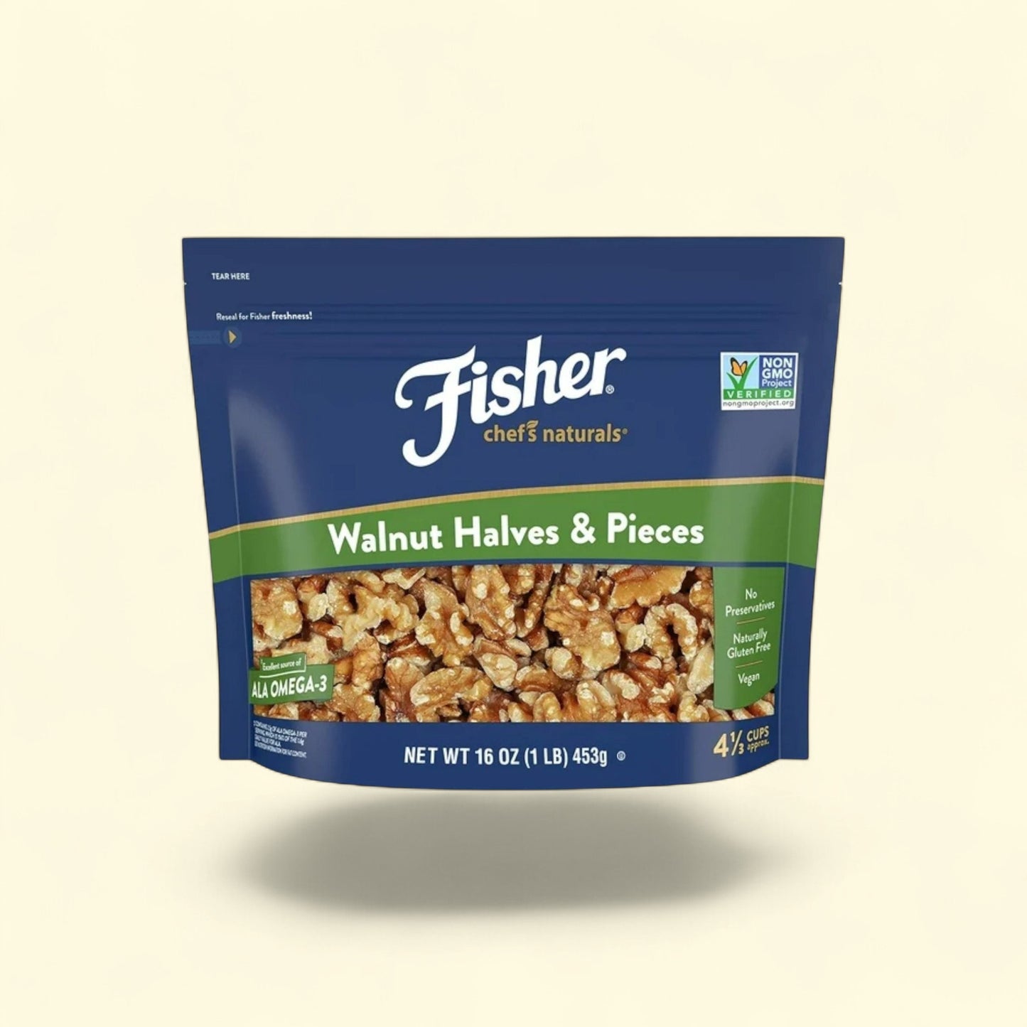 Fisher Chef's Naturals Walnut Halves & Pieces, 16 oz Bag — authentic US product shipped worldwide by Treatspree