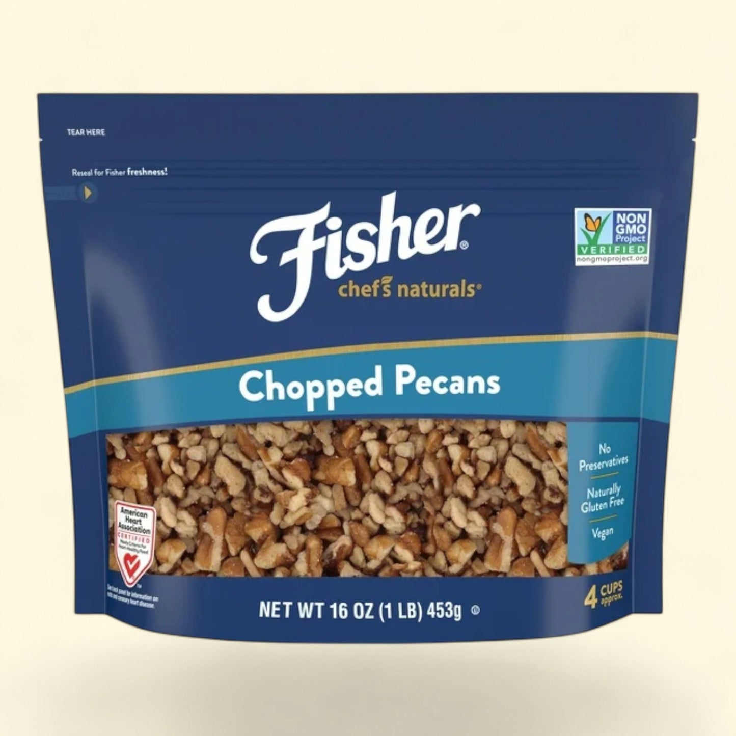 Fisher Chef's Naturals Chopped Pecans, 16 oz Bag