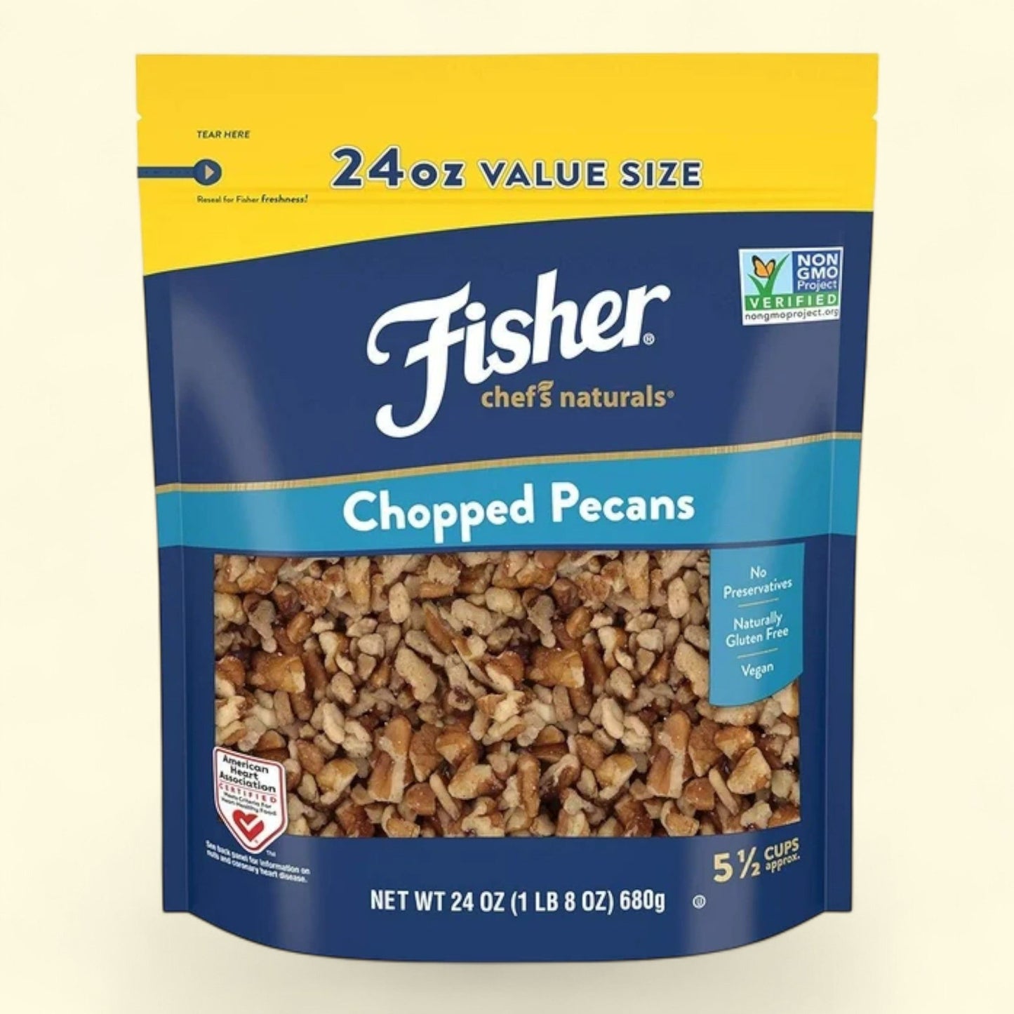 Fisher Chef's Naturals Chopped Pecans, 24 oz