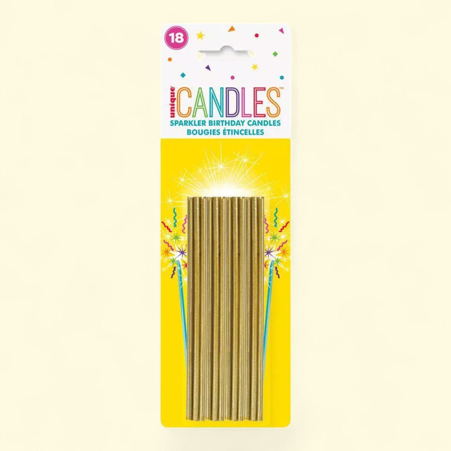 Unique Industries Sparkler Birthday Candles, 18ct Gold