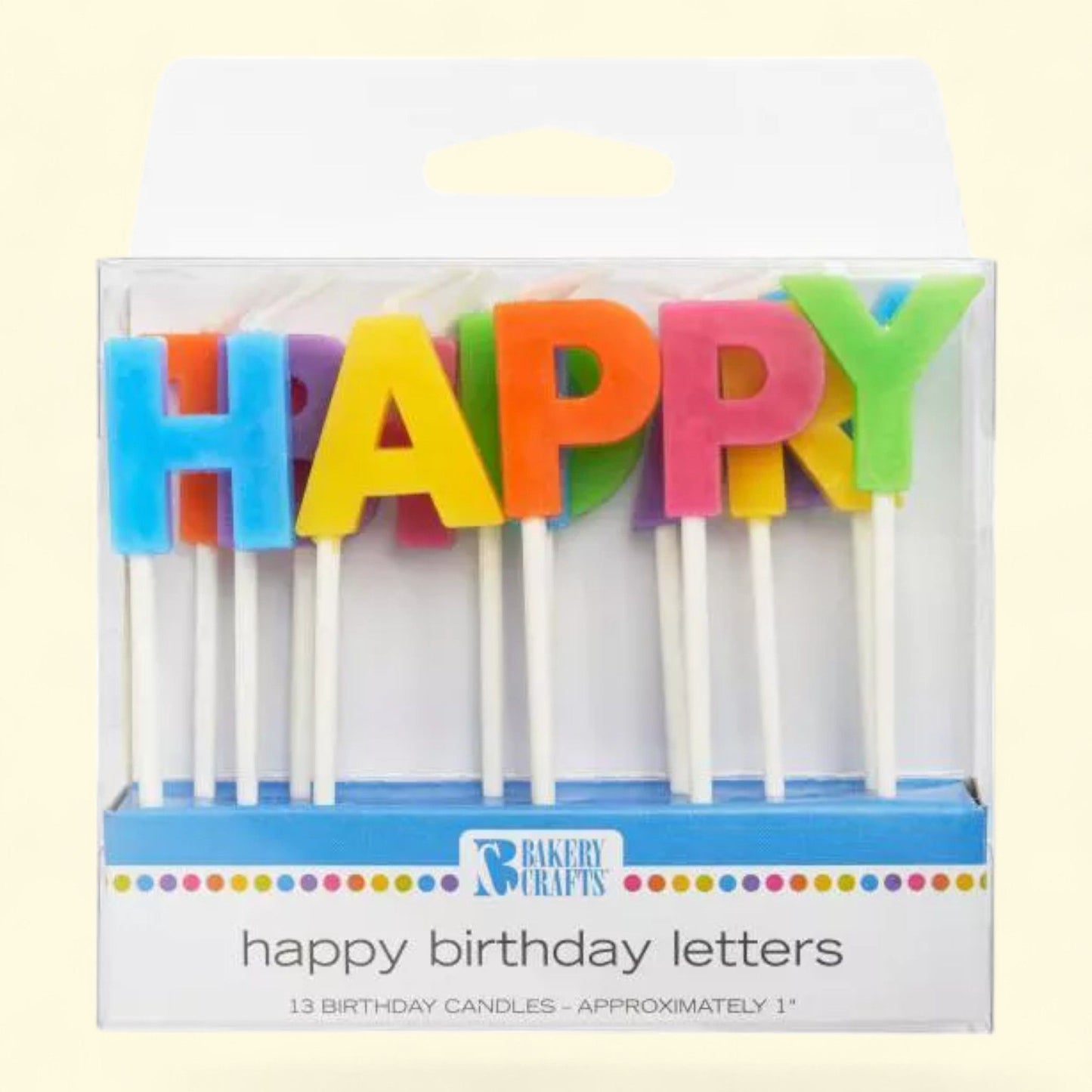 Bakery Crafts Happy Birthday Letters Candles, 1", 13ct