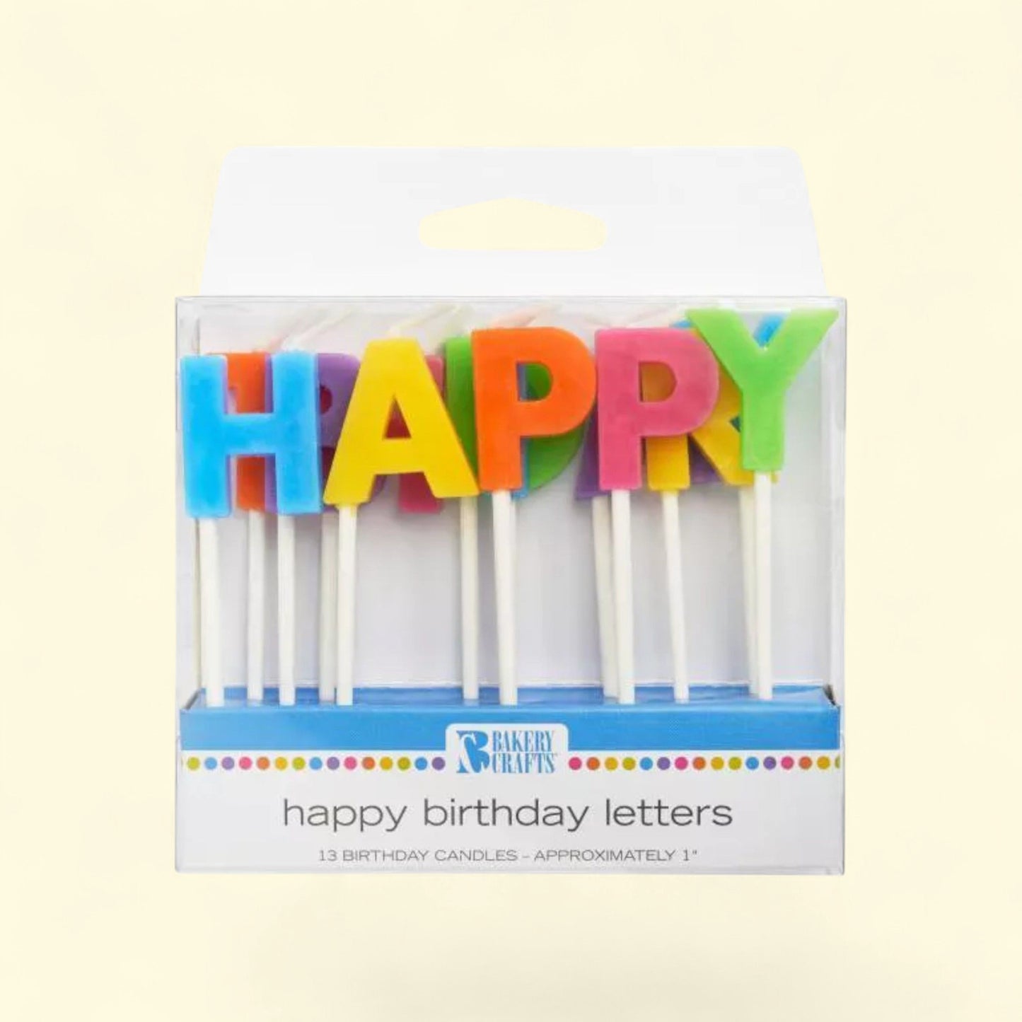Bakery Crafts Happy Birthday Letters Candles, 1", 13ct — authentic US product shipped worldwide by Treatspree