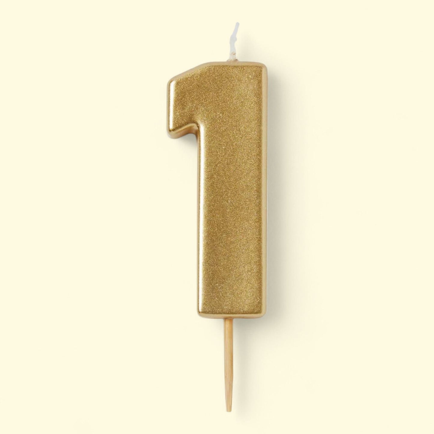 Spritz Gold Candle, Number 1, Size