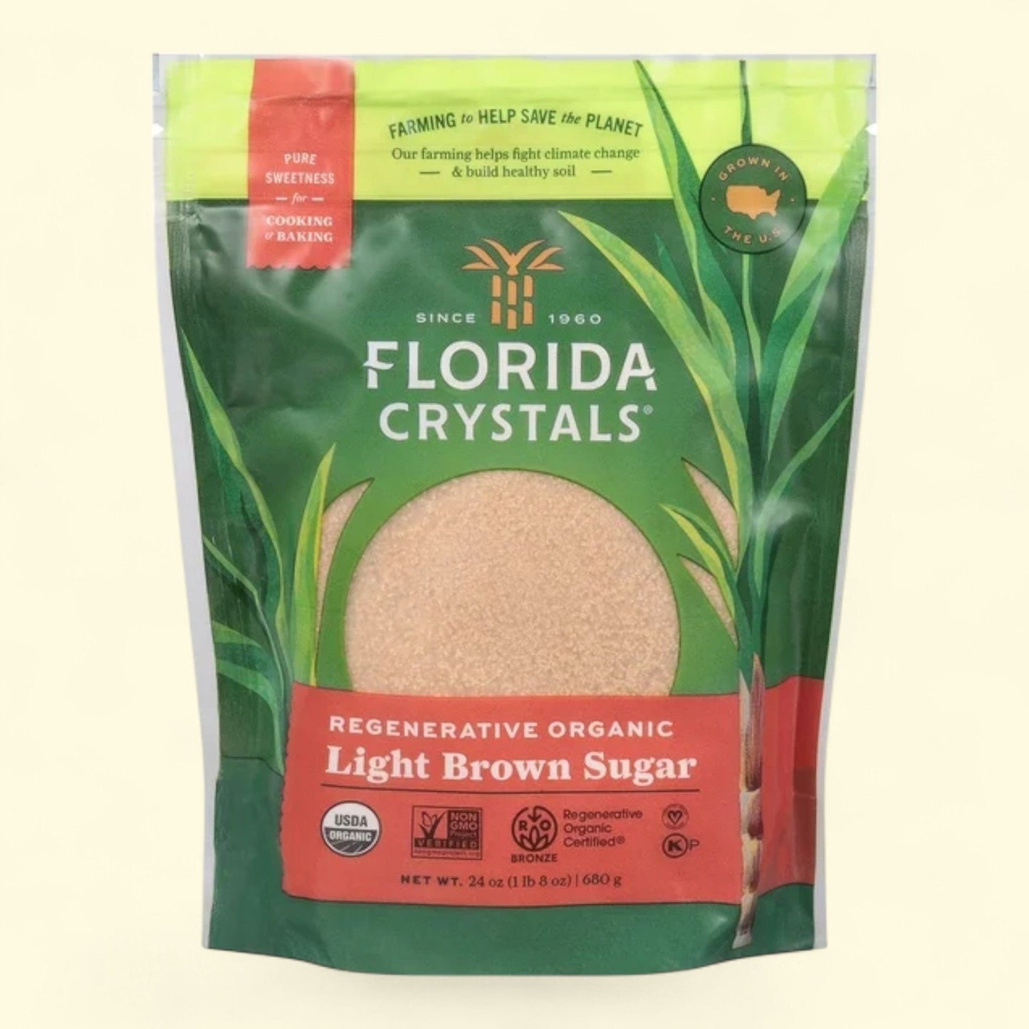 Florida Crystals Light Brown Sugar, 24 oz