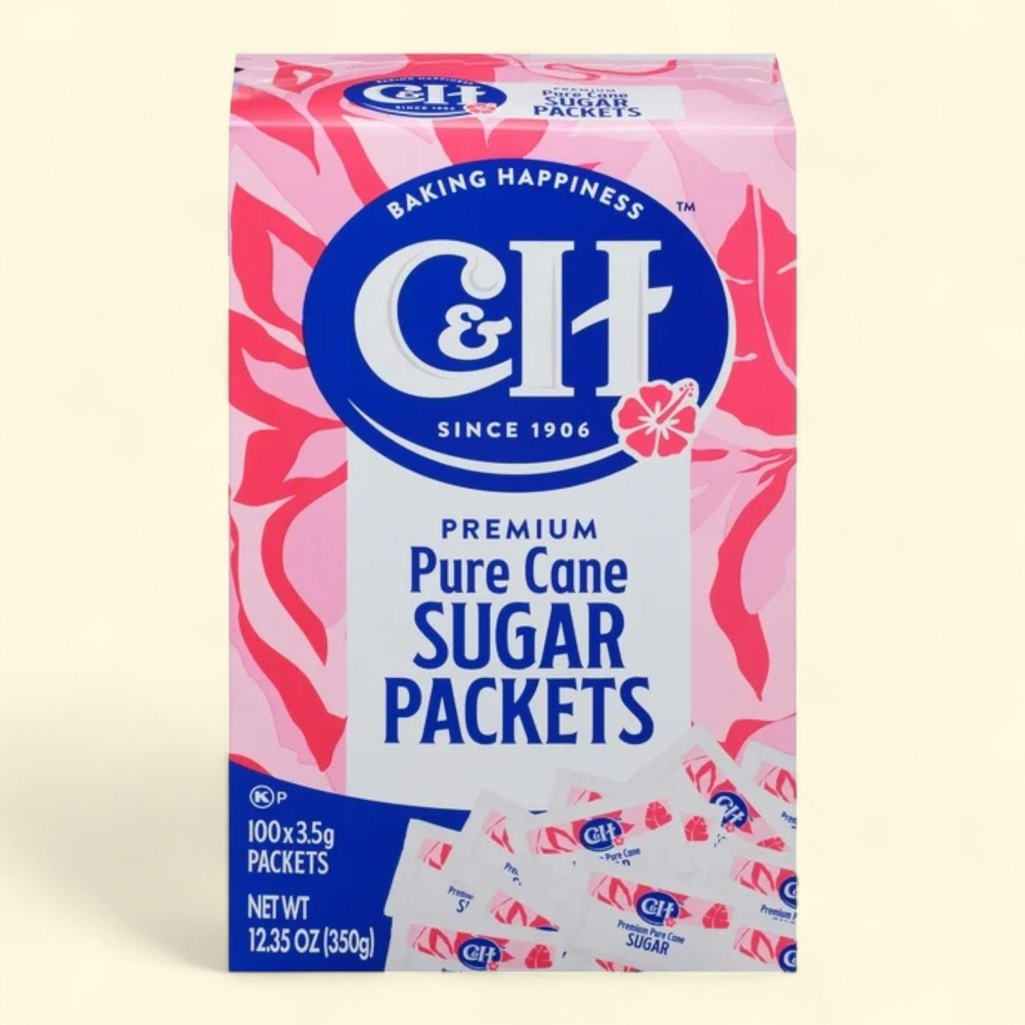 Sachets de sucre de canne pur C&H, lot de 100, 3,5 g