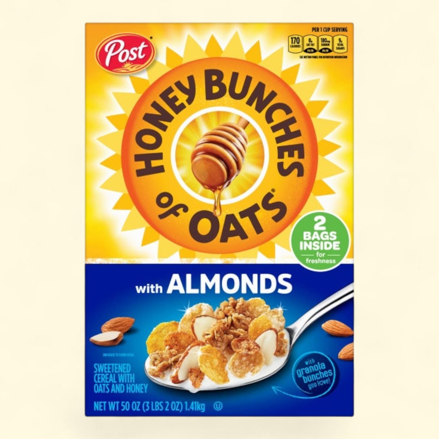 Post, Honey Bunches of Oats with Almonds Cereal, 50 oz