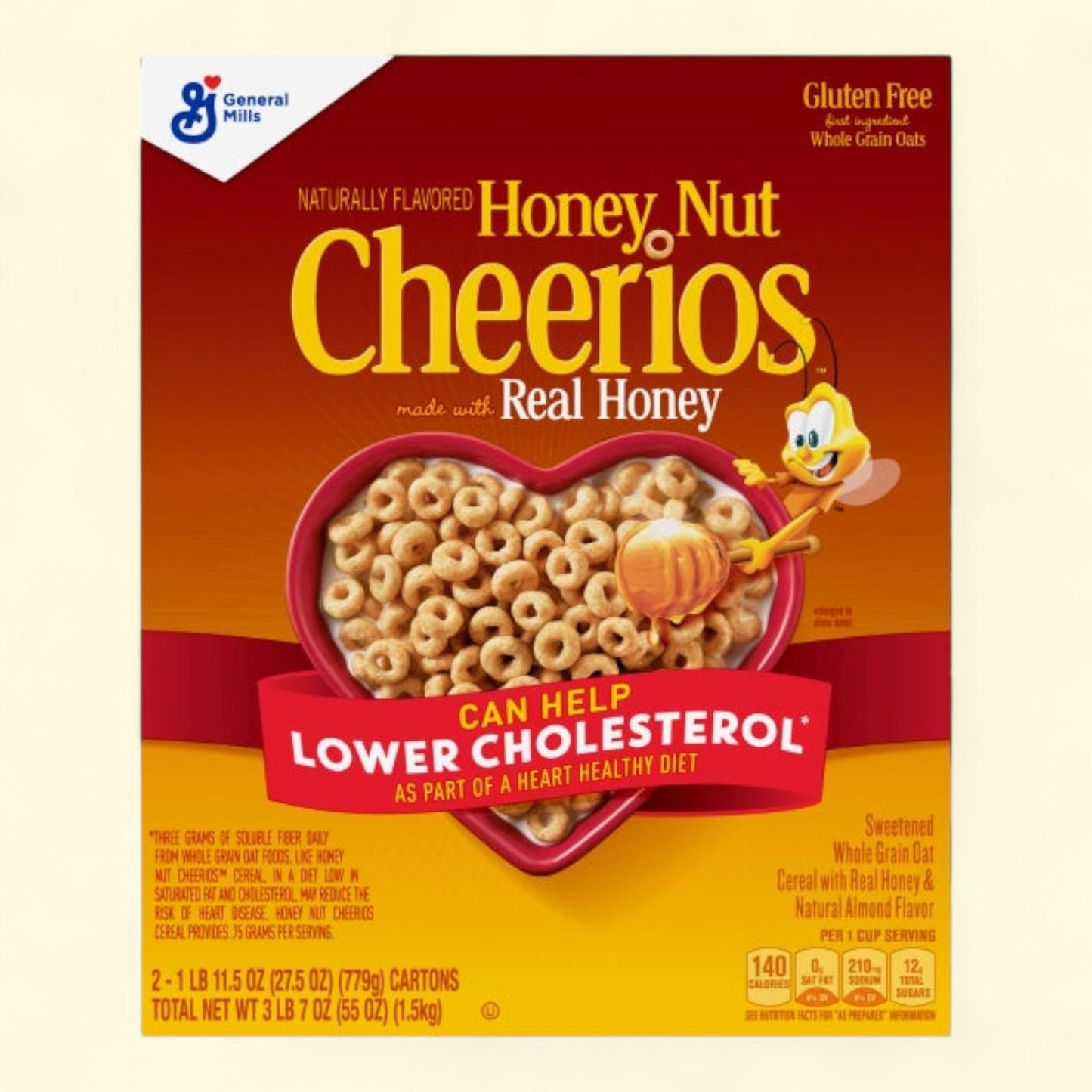 Céréales Cheerios de General Mills, saveur miel et noix, 775 g, lot de 2