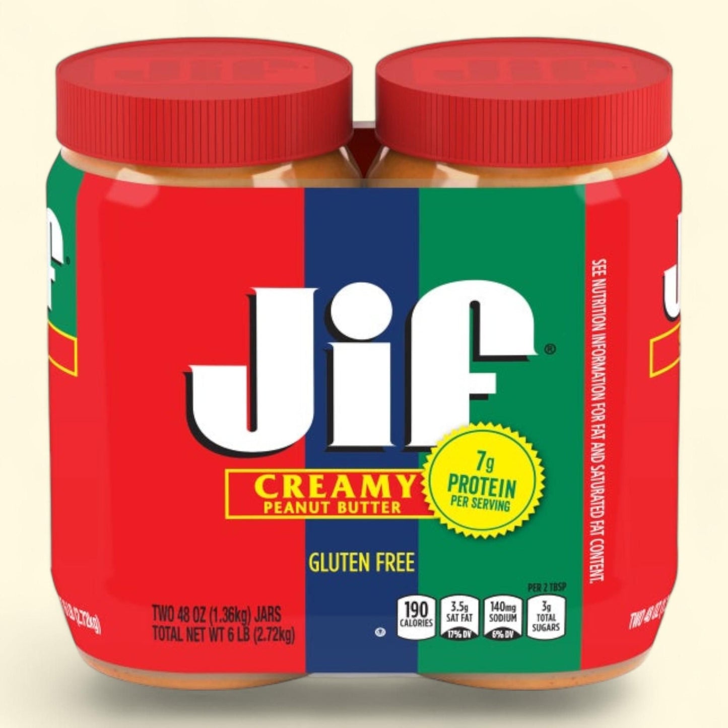 Jif Creamy Peanut Butter, 48 oz, 2-Count