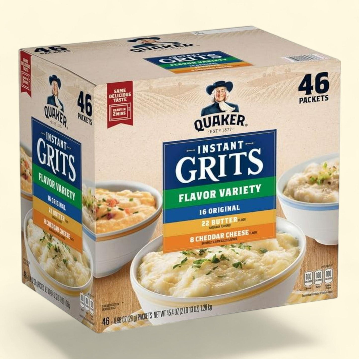 Quaker Instant Grits, Variety Pack 45.4 oz., 46 pk.