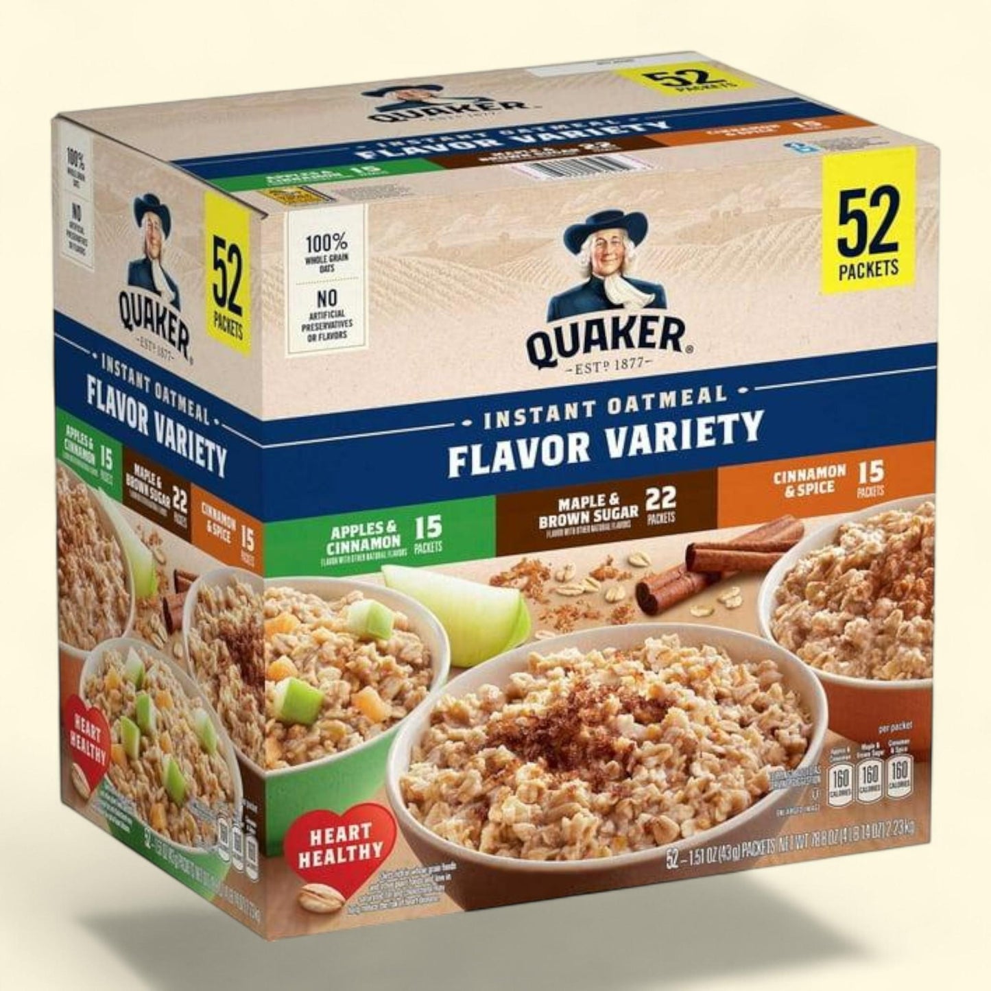 Quaker Instant Oatmeal Variety Pack, 1.51 oz., 52 pk.