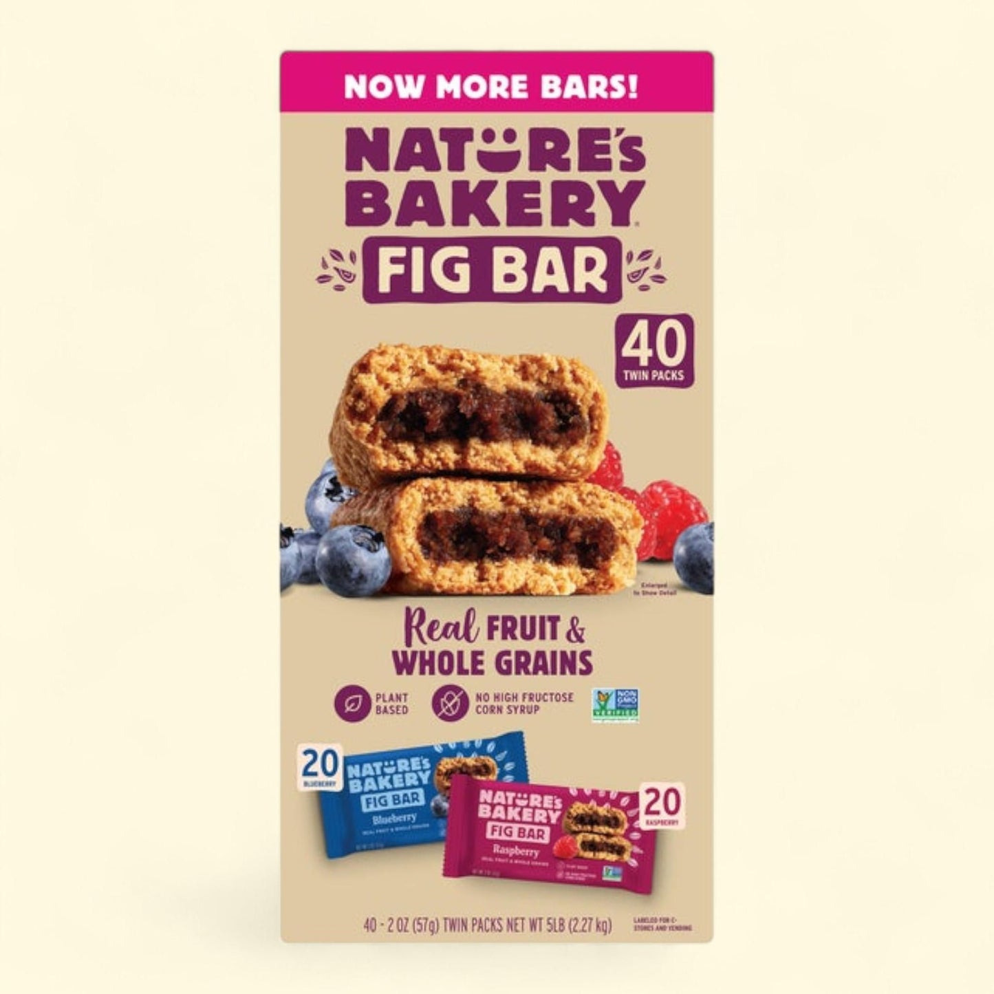 Nature's Bakery Fig Bar, Variety Pack, 2 oz, 40-count