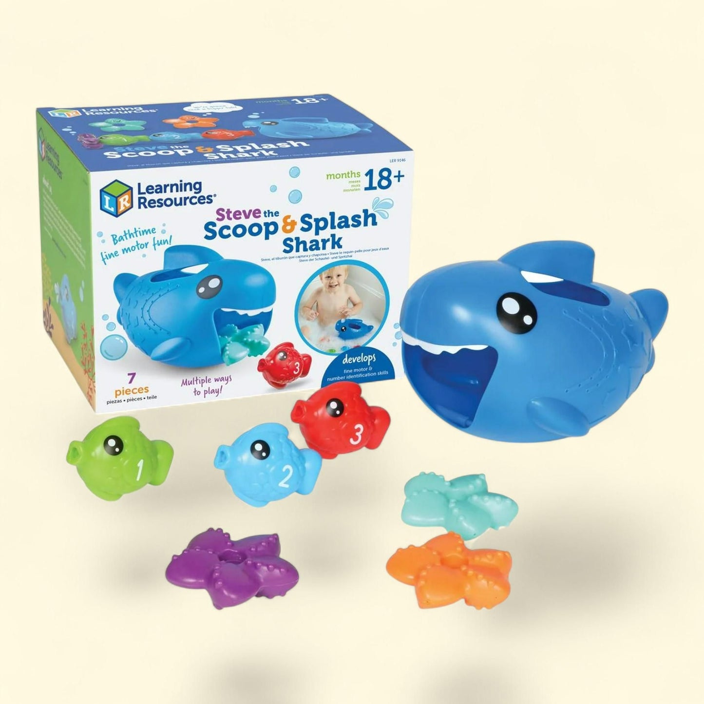 Learning Resources Steve le requin « Scoop & Splash », 7 pièces
