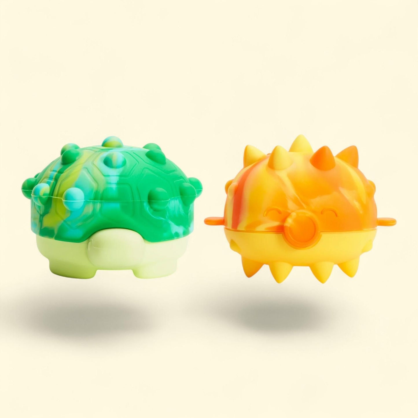Munchkin Pop Squish Popping Sensory Bath Toys, Turtle/Pufferfish, 2 pack