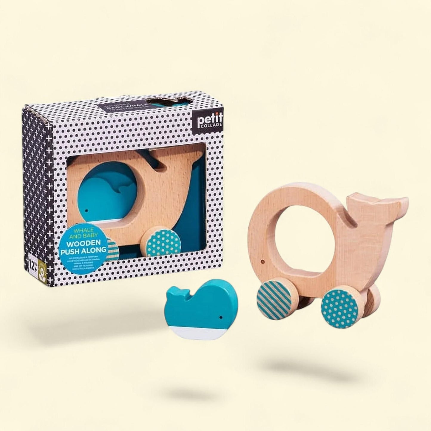 Whale and Baby Push Along Car, Wooden, Small — authentic US product shipped worldwide by Treatspree