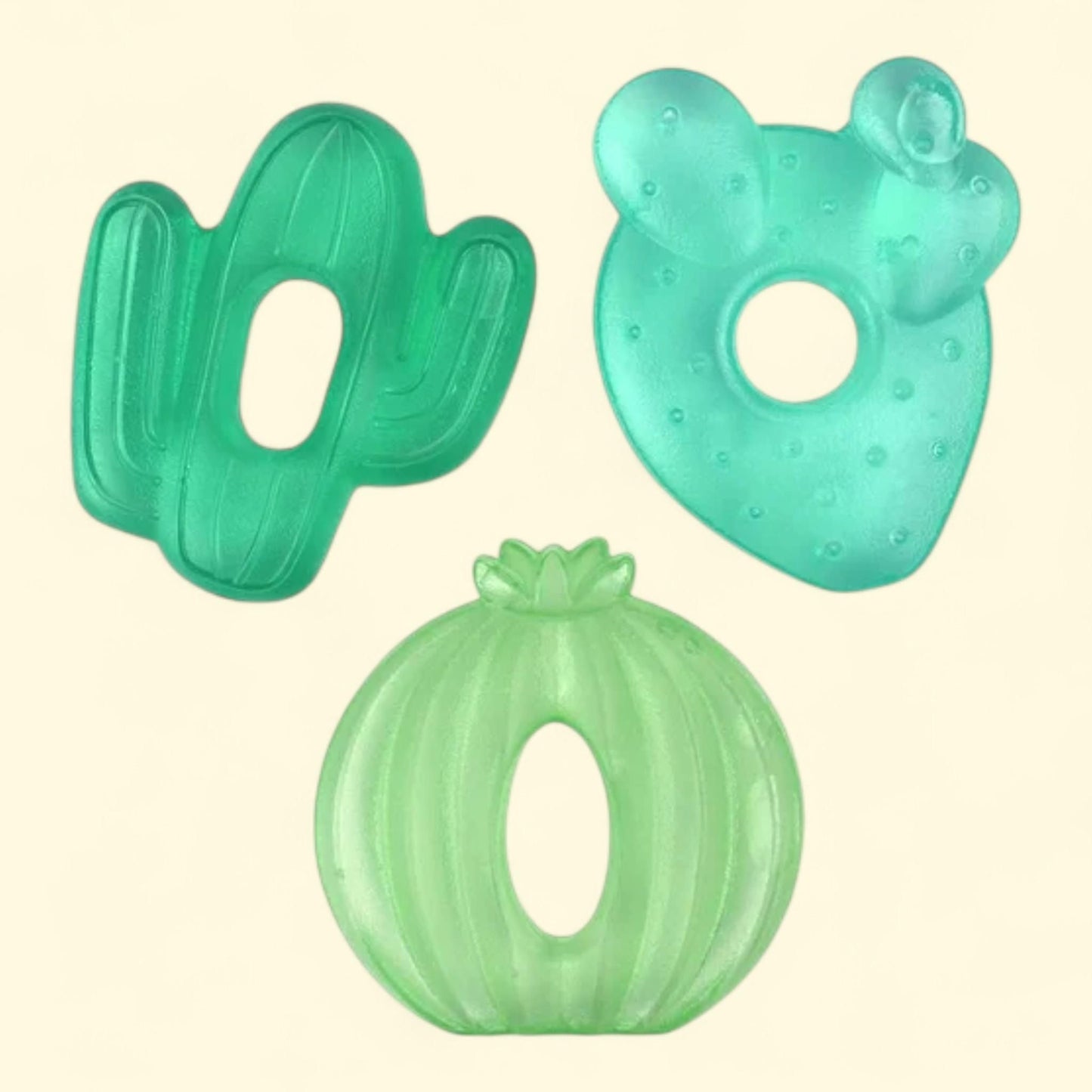 Itzy Ritzy Water-Filled Cactus Teethers, Set of 3, Green