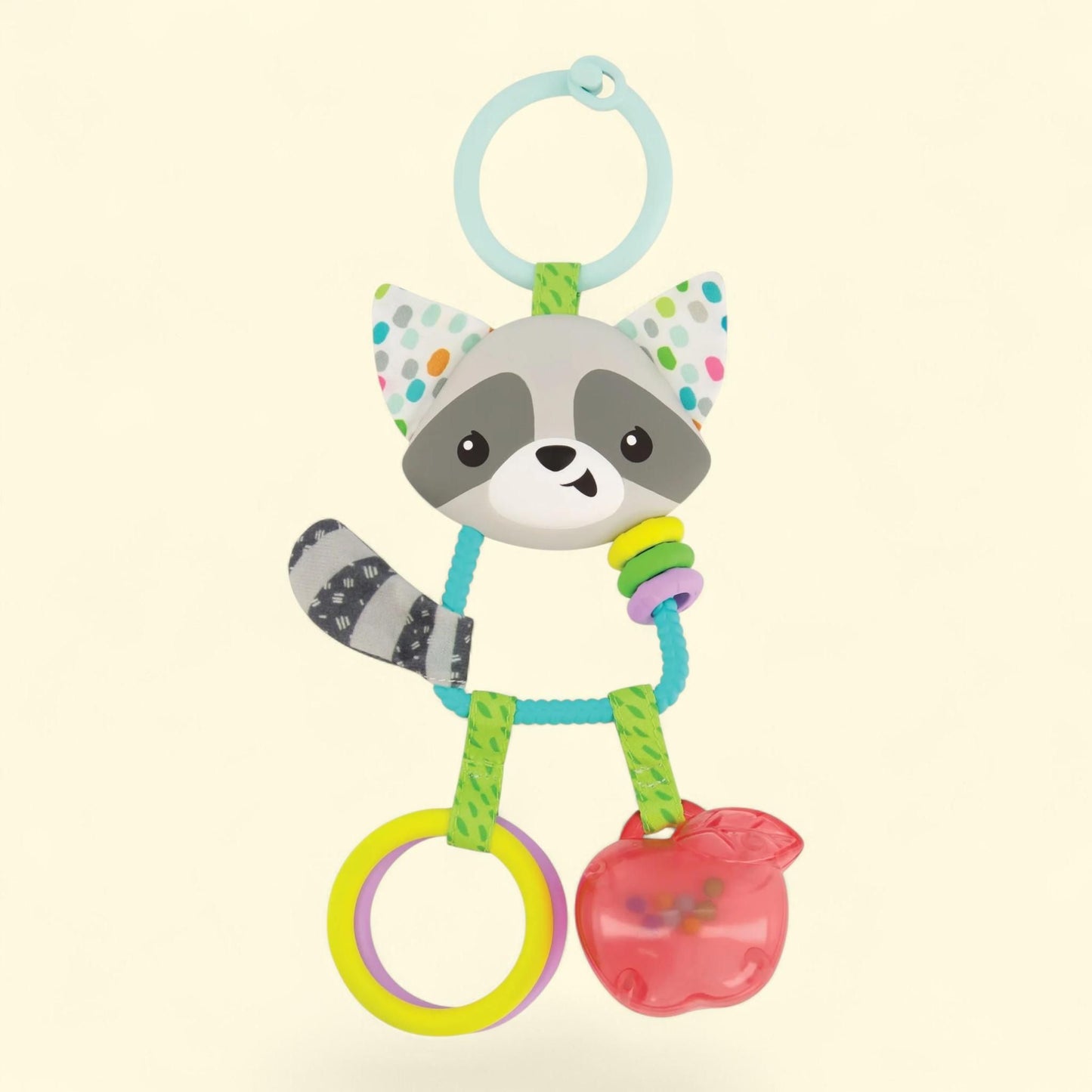 Infantino Jingle Charms Rattle, Raccoon, Multicolor, 0+ Months
