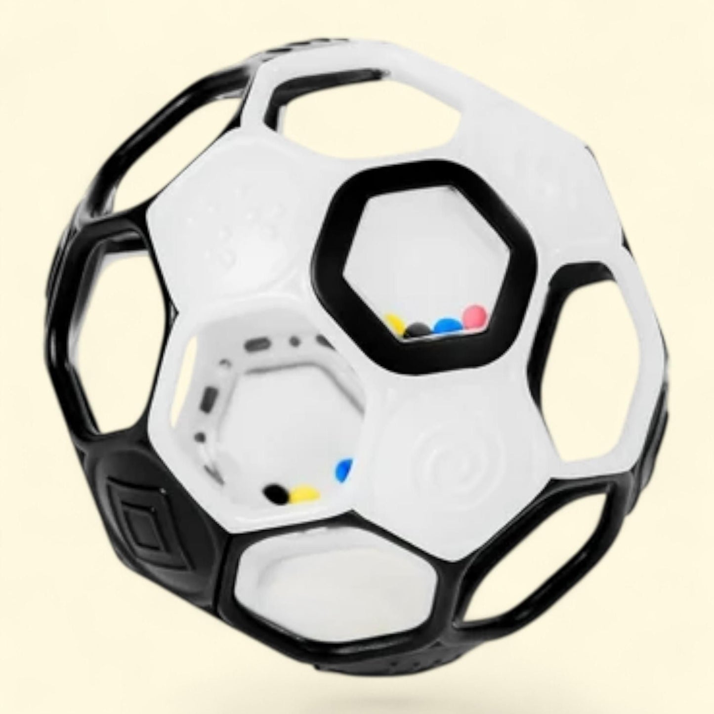 Bright Starts Grippin' Goals Rattle Ball, Black & White, 1 count