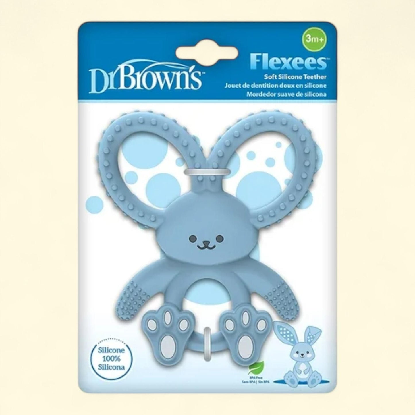 Dr. Brown's Flexees Baby Teether, Blue Bunny, 1-Pack