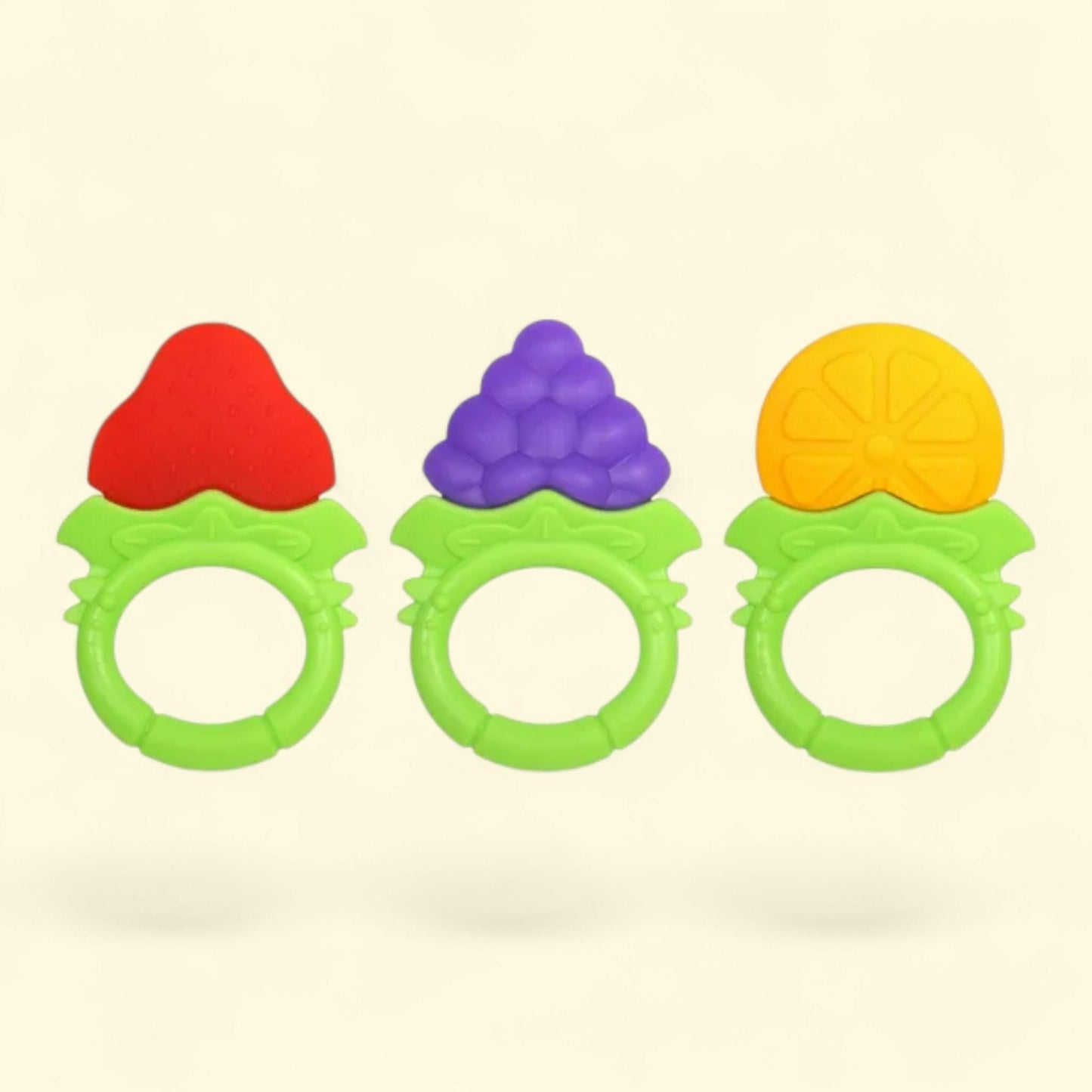 RaZbaby Fruitique Infant & Baby Massager & Teether Toy 3-Pack, 3M+
