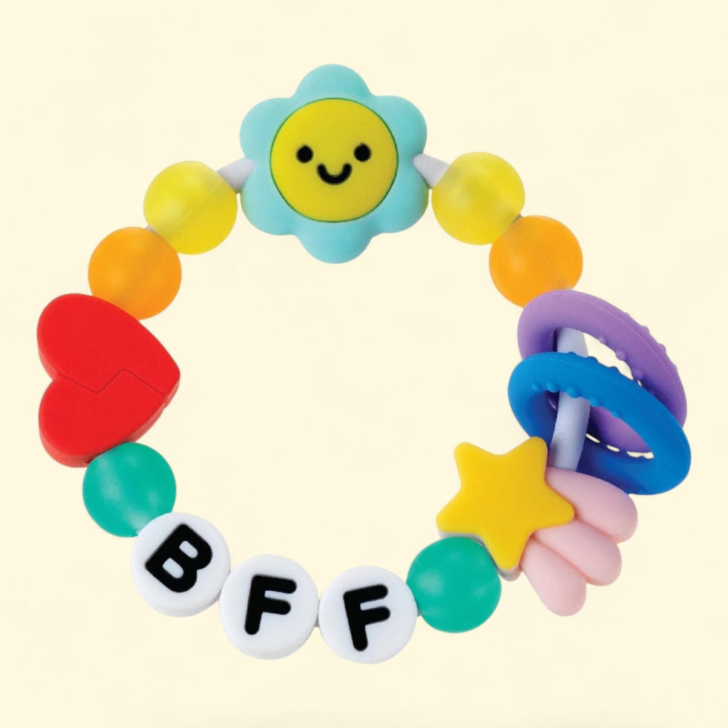 Infantino Friendship Baby Teething Toy, BFF Bracelet Teether, Multicolor