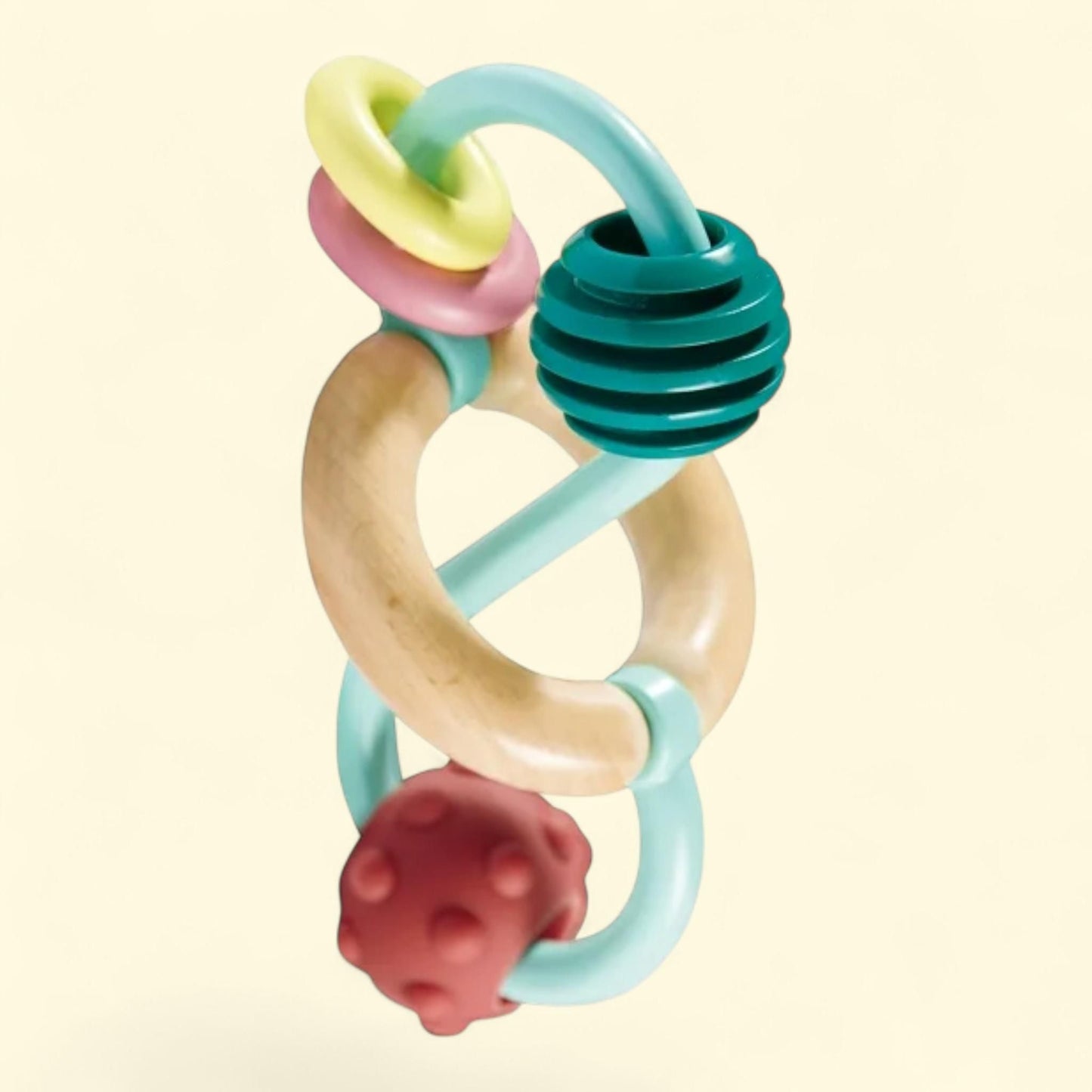 Hape: Bead Maze - Baby Wooden Teething Toy, Bead Loop, Soft Rubber Beads & Discs, Infinity Track, Sensory Development, Baby-Toddler-Infant 0 Mo+