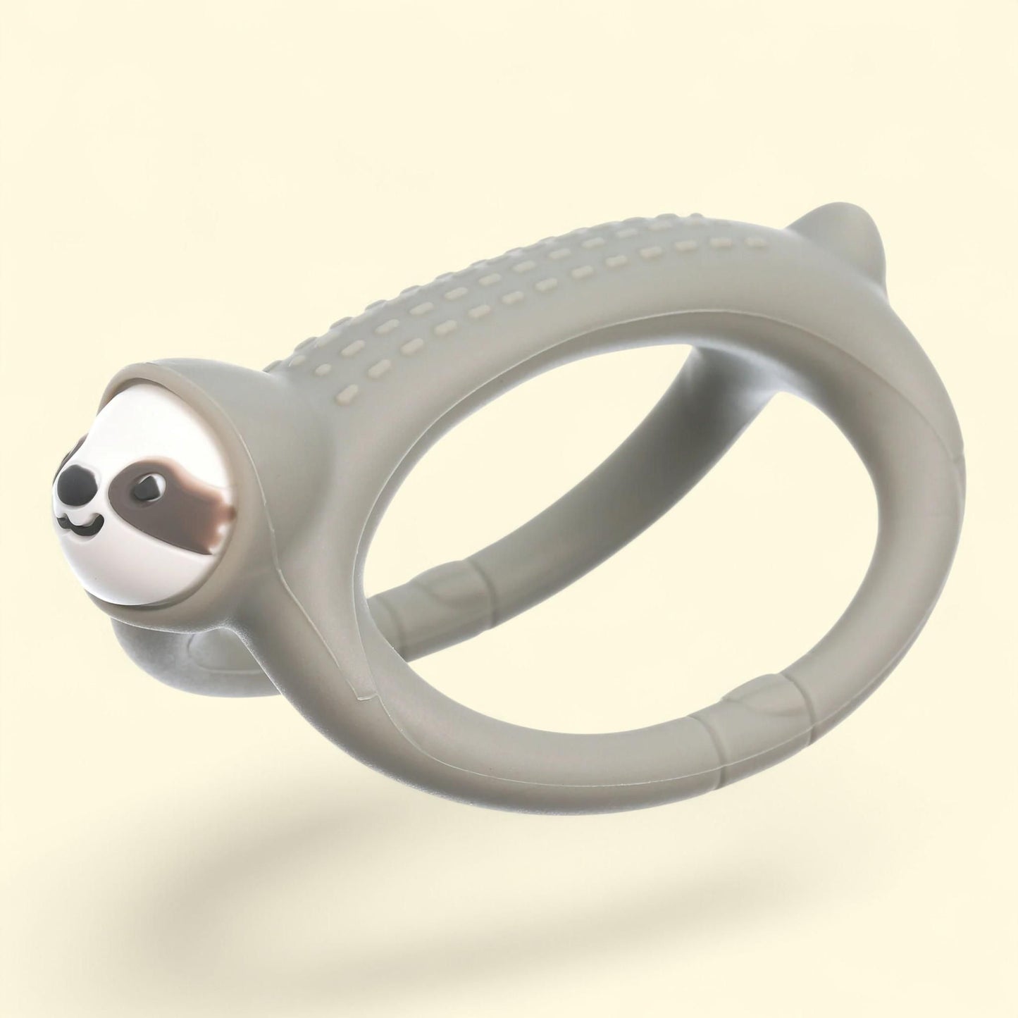 Nuby Loopals Silicone Teether, Gray Sloth, Infant Teething Toy