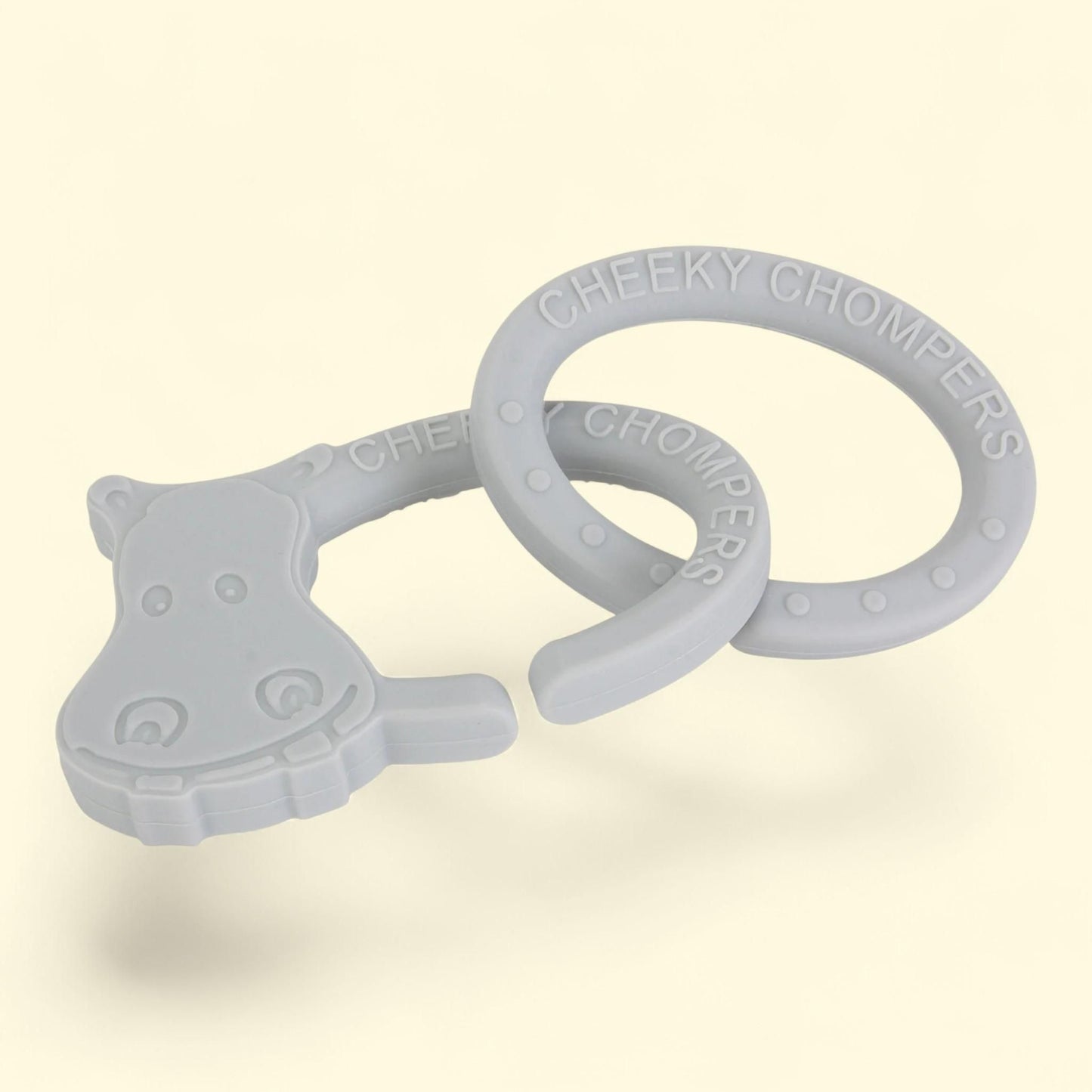 Cheeky Chompers Teething Rings, Hippo, Attach & Chew, Size ? Cheeky Chompers Teething Rings, Hippo, Attach & Chew, 1 count