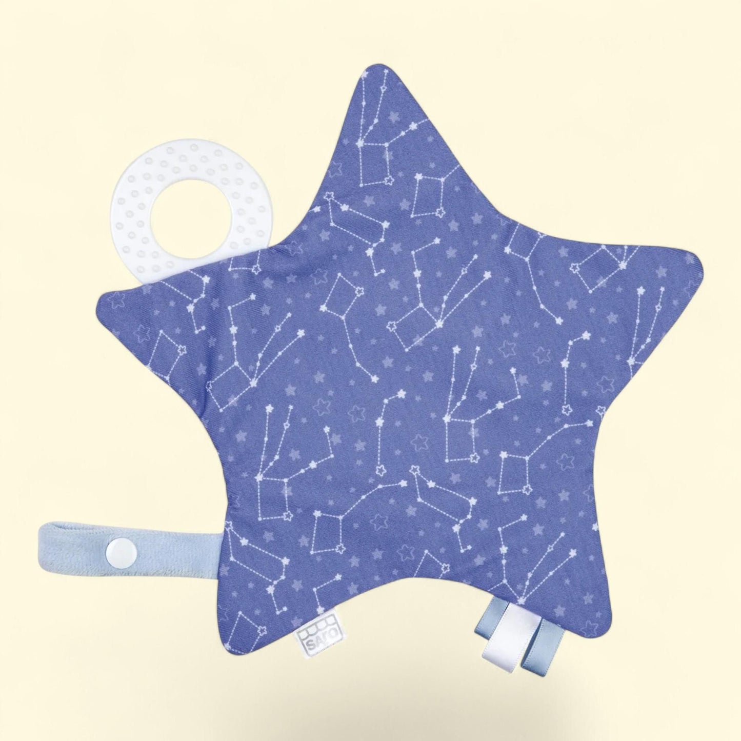 SARO Crackling Star Teether, Blue, 1 count
