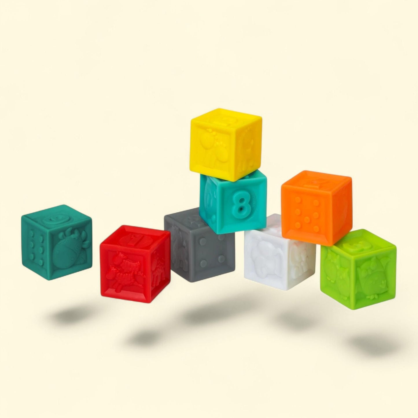 Infantino Squeeze and Stack Toy Blocks, 8-Piece Set