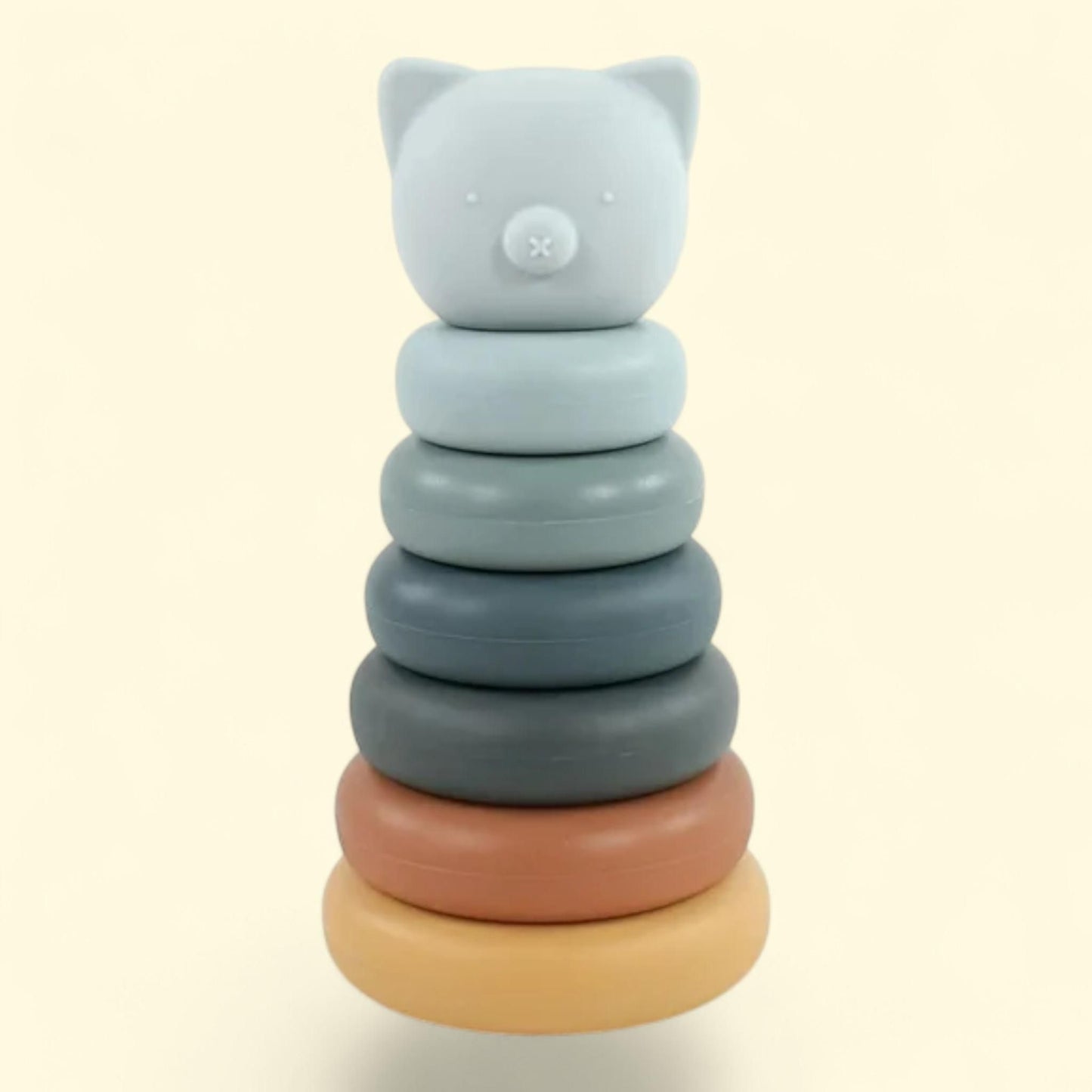 Hudson Baby Silicone Stacking Toy, Bear, 7 ct