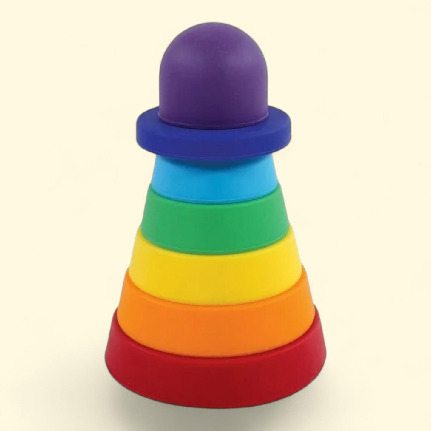 Hudson Baby Silicone Stacking Toy, Rainbow, 7 ct