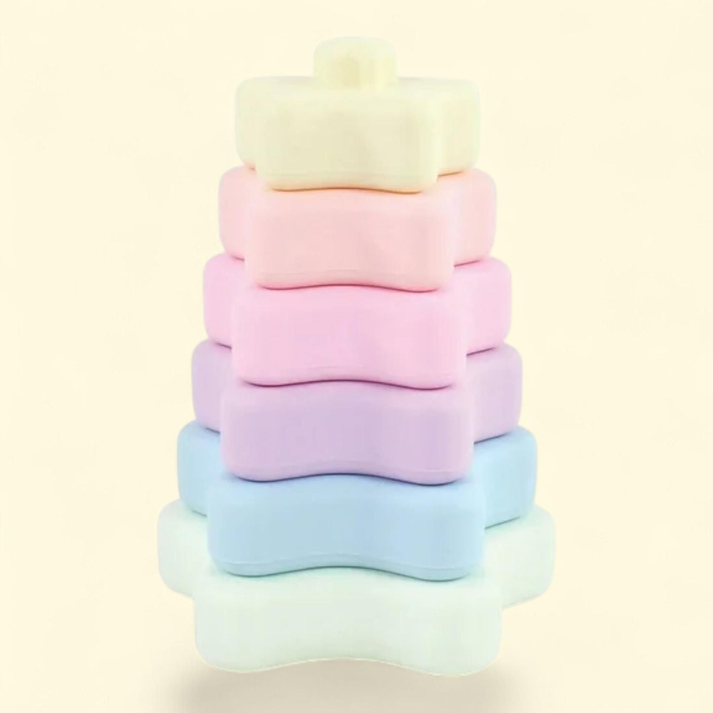 Hudson Baby Silicone Stacking Toy, Star, 6 ct