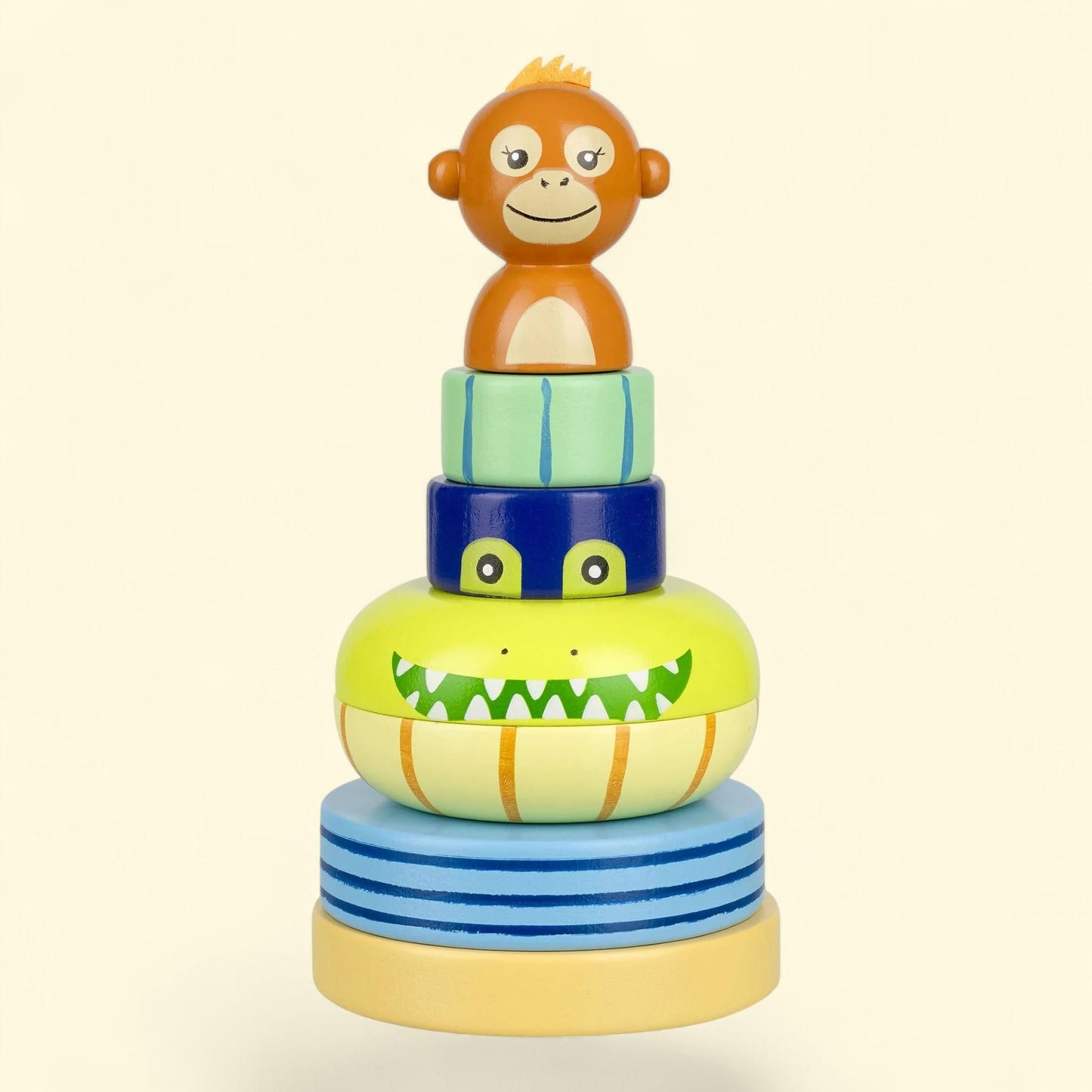 Orange Tree Toys: Stacking Ring: Jungle Animals, 7 ct