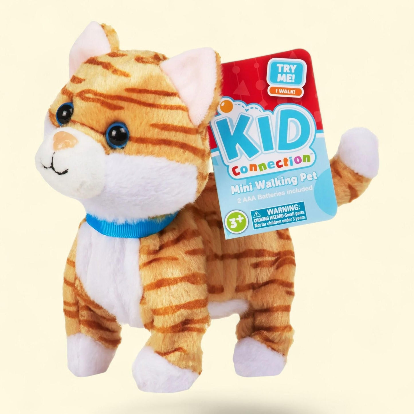 Kid Connection Walking Pet Orange Striped Cat, 6in Height